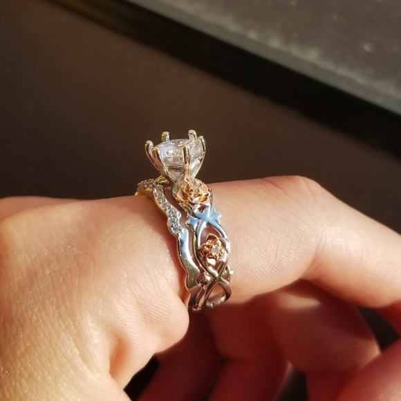 *Only size 6 left* CZ Rose Gold & Silver Ring Set - Picture 3 of 4